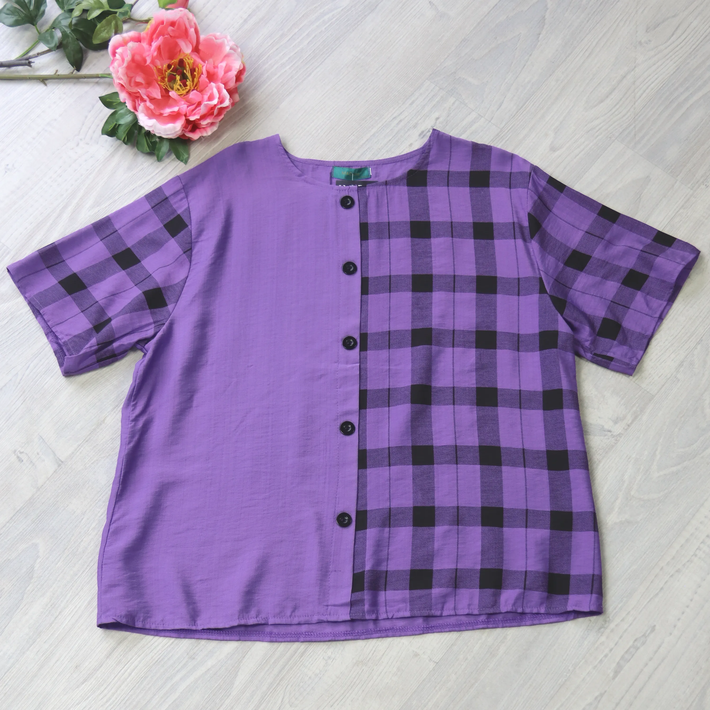 African Violet - Button Up Tee