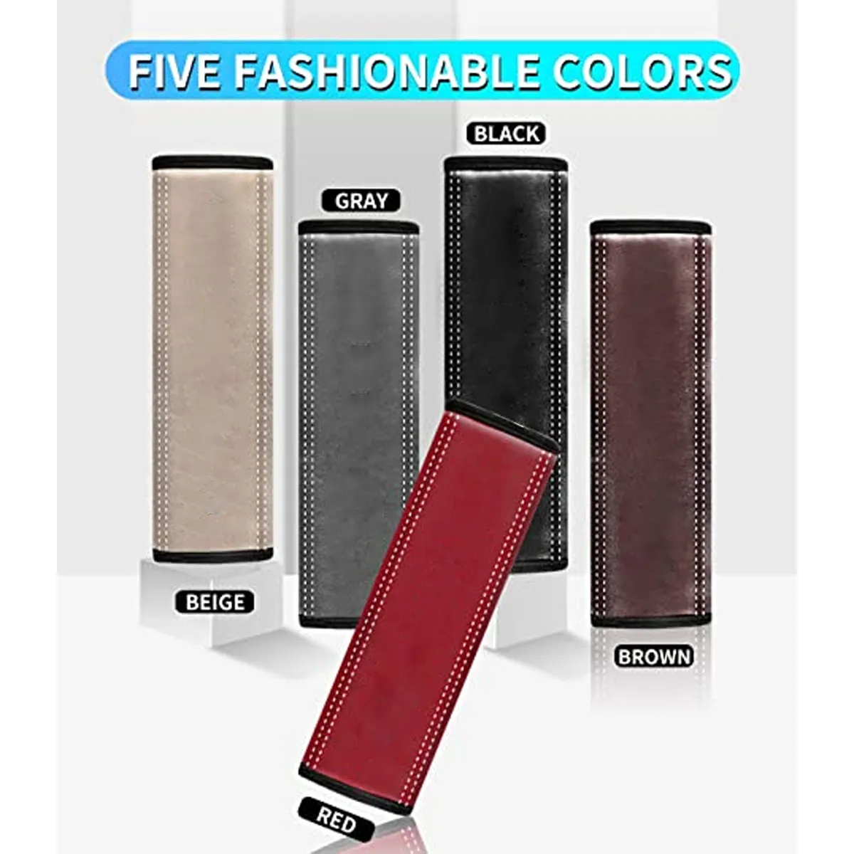 Custom Logo Seat Belt Covers, Microfiber Leather Seat Belt Shoulder Pads for More Comfortable Driving, Set of 2pcs