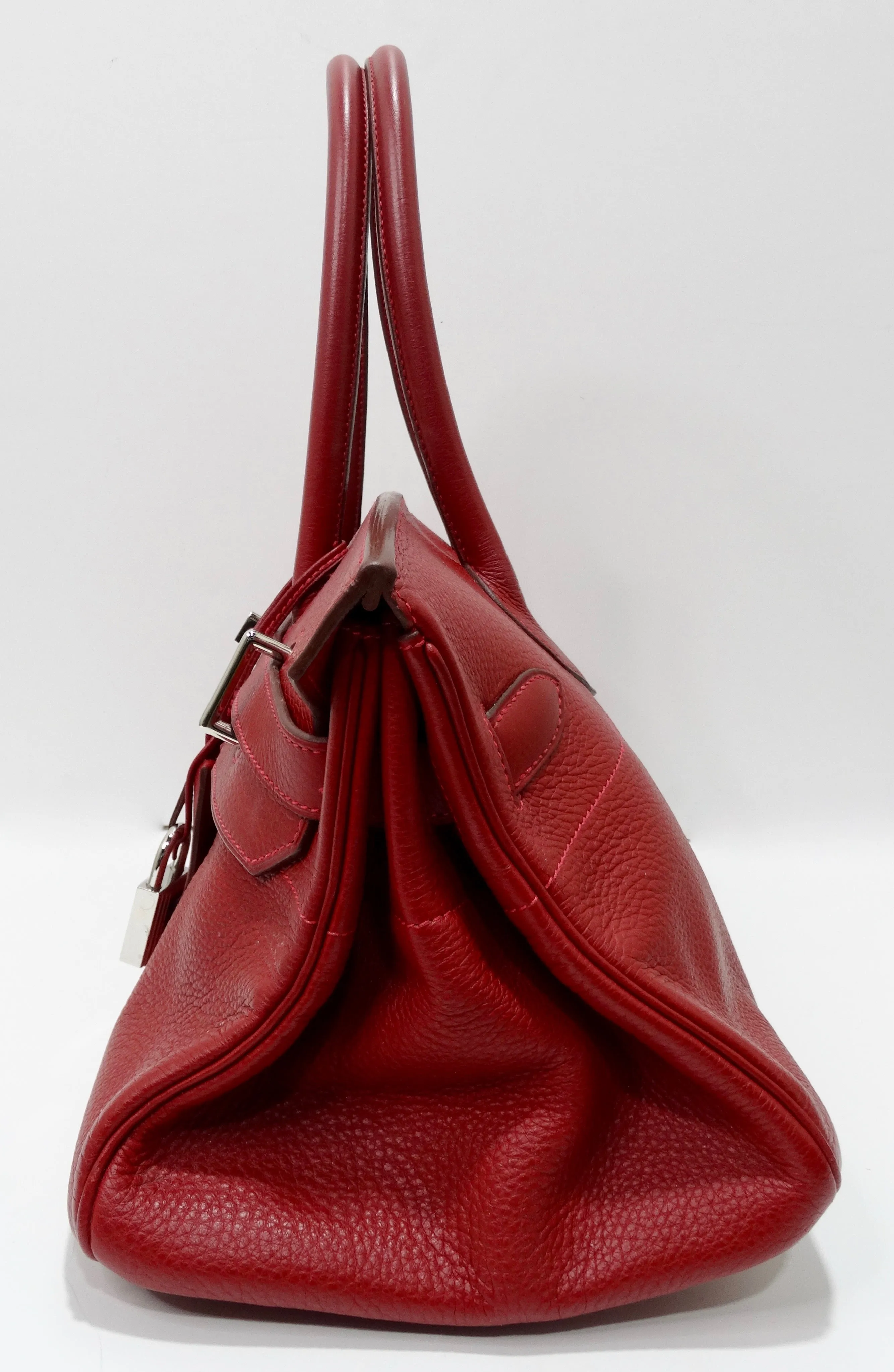 Hérmes 42cm Rouge Clemence JPG Shoulder Birkin