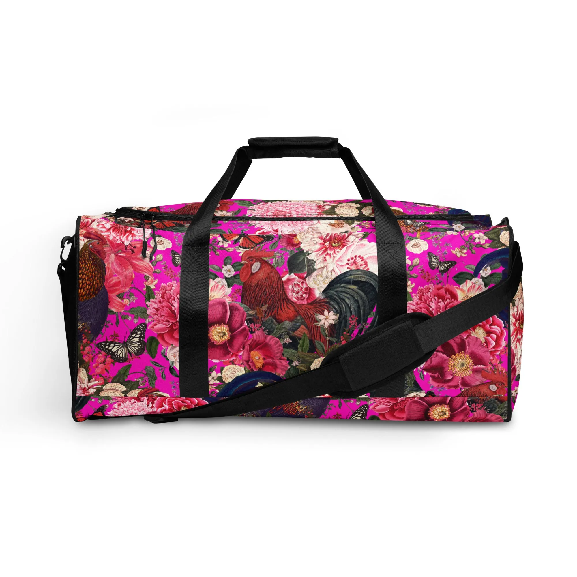 Secret Chicken Garden Duffle Bag, roosters
